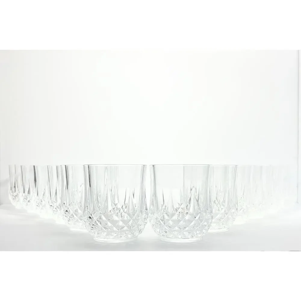 Cristal d’Arques “Longchamp” 12 Crystal Old Fashioned Tumbler Glasses 3.75” 10oz